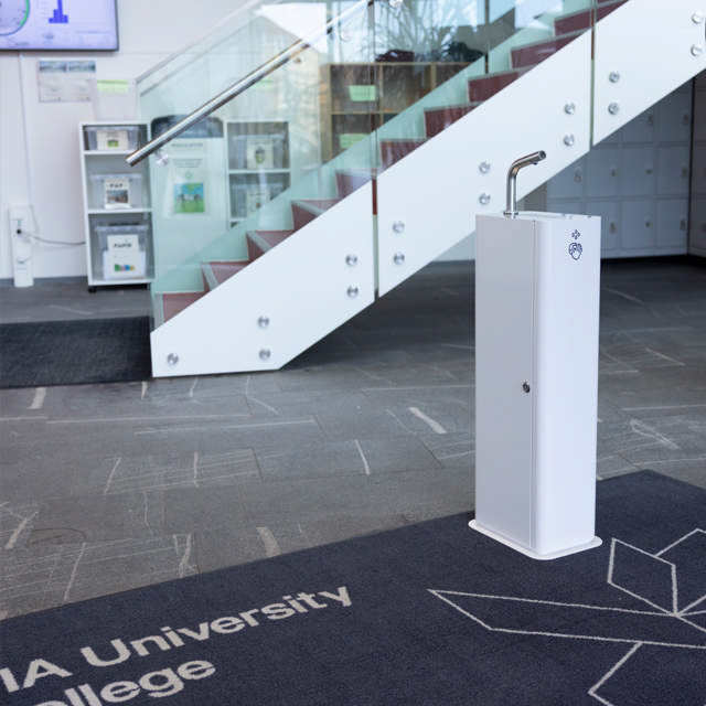 COLUMN sanitiser stand w/adapter, white